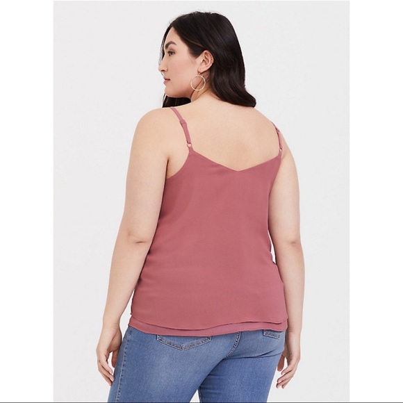NWT TORRID Dusty Rose Chiffon Tank - Picture 3 of 5